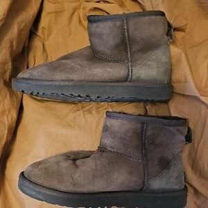 UGG Women's Dark Brown Ankle Boots Chocolate Classic Mini